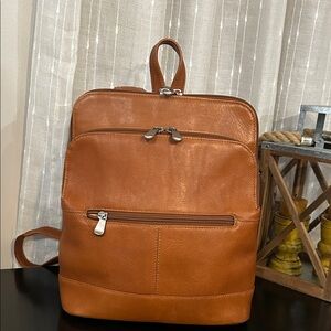 Tan Leather Backpack for Women
